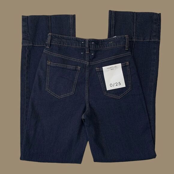 ⚡️SALE⚡️Habitual Pin-tuck Dark Wash Straight Leg Denim Jeans Size 0/25 TALL NWT - Picture 5 of 10